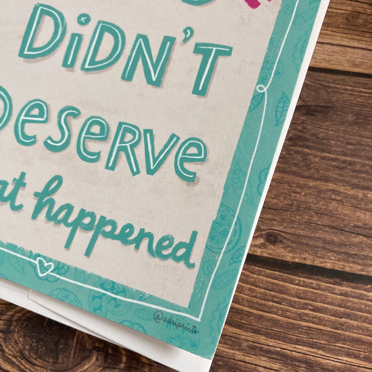 SYMPATHY - You Did Not Deserve - condolence, apology, sympathy, loss, illness, pain, Eco-Friendly Notecards by Adriana Bergstrom