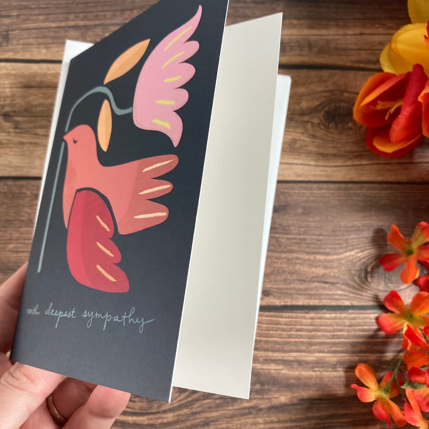 SYMPATHY - With Deepest Sympathy Dove - grief, loss, mourning card, Eco-Friendly Notecards by Adriana Bergstrom (Adriprints)