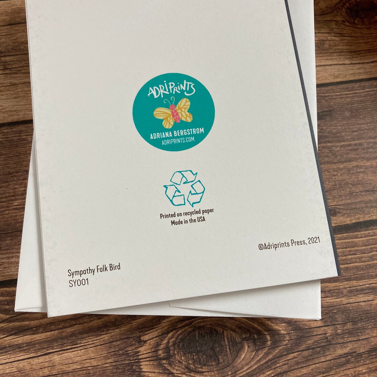 SYMPATHY - With Deepest Sympathy Dove - grief, loss, mourning card, Eco-Friendly Notecards by Adriana Bergstrom (Adriprints)