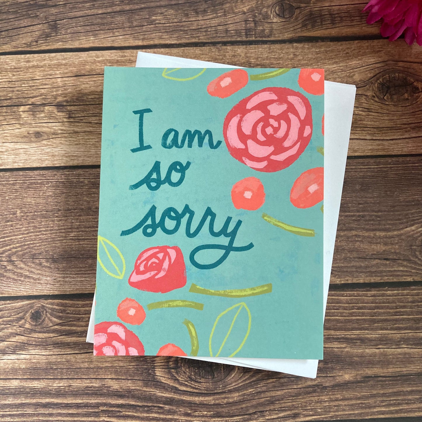 SYMPATHY - I Am So Sorry - condolence, apology, regret, grief, loss, mourning card, Eco-Friendly Notecards by Adriana Bergstrom (Adriprints)