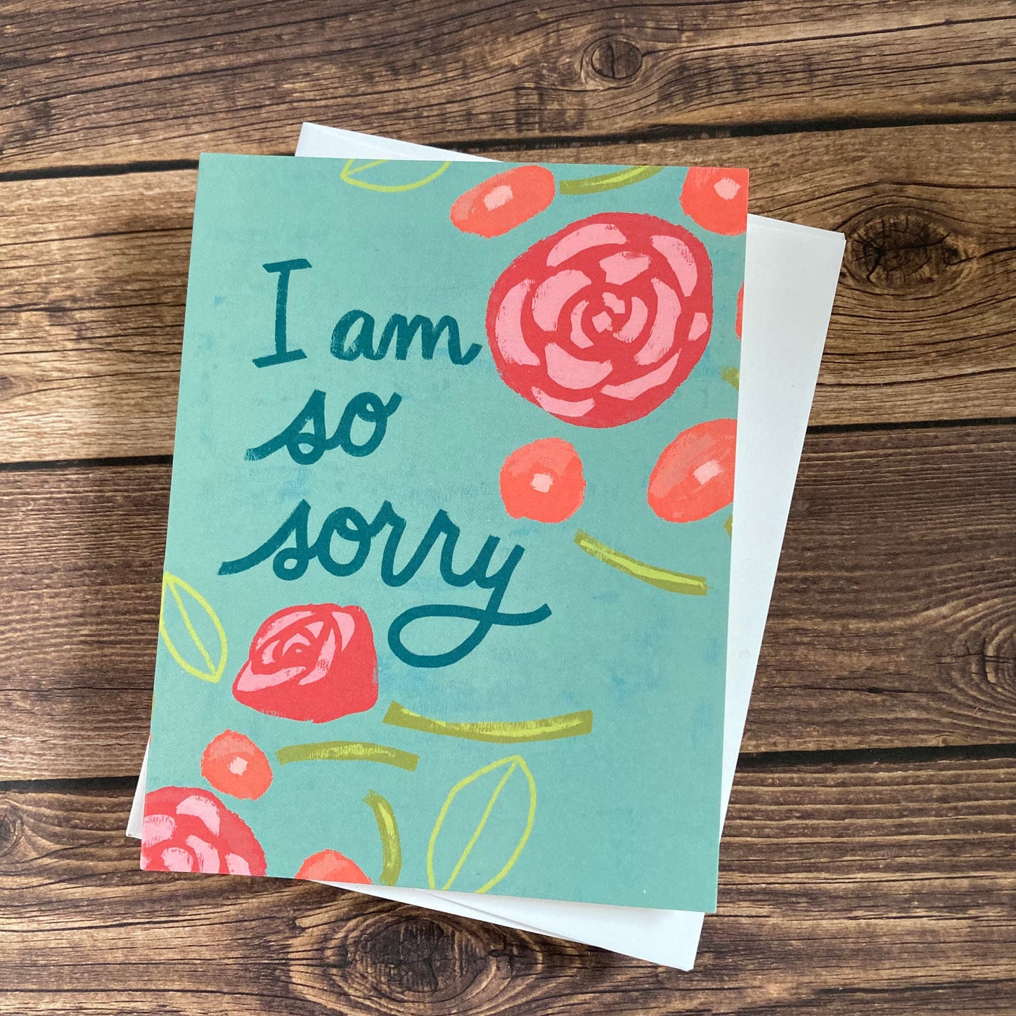 SYMPATHY - I Am So Sorry - condolence, apology, regret, grief, loss, mourning card, Eco-Friendly Notecards by Adriana Bergstrom (Adriprints)