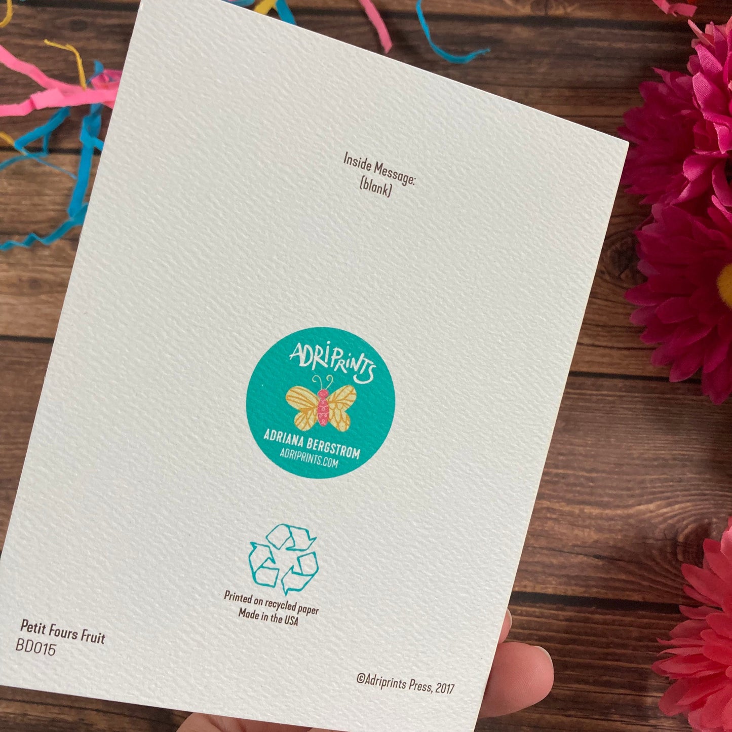 BIRTHDAY - Fruit Tarts Petit Fours Birthday card - watercolor art by Adriana Bergstrom