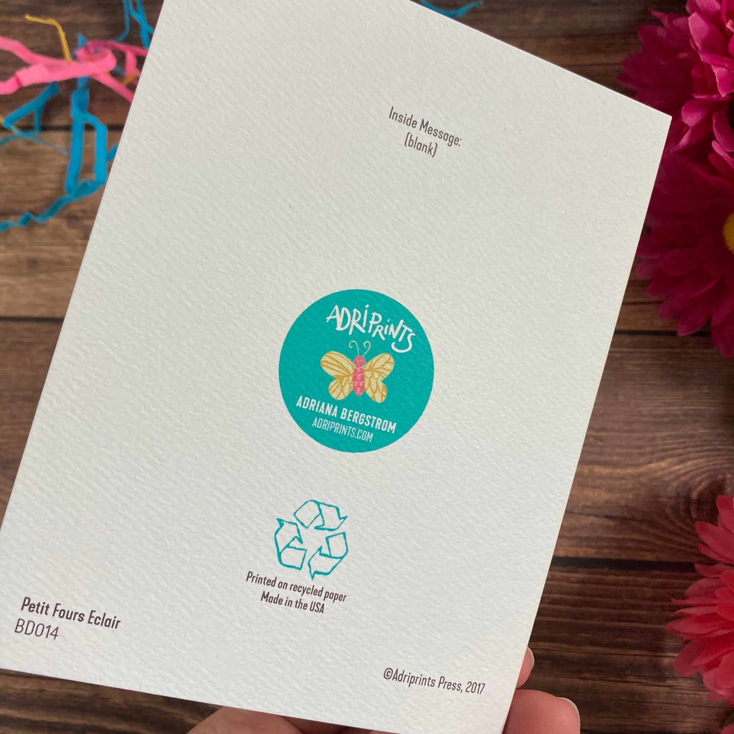 BIRTHDAY - Petit Fours Chocolate Eclair Birthday card - watercolor art by Adriana Bergstrom