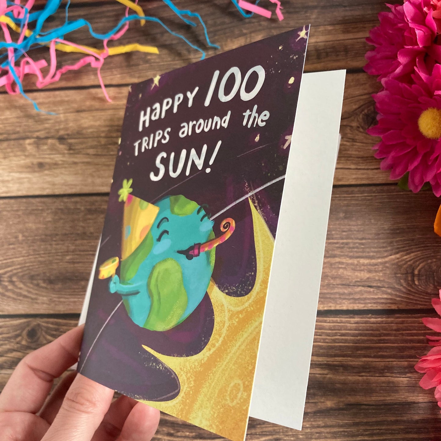 BIRTHDAY - 100th birthday card - featuring art by Adriana Bergstrom