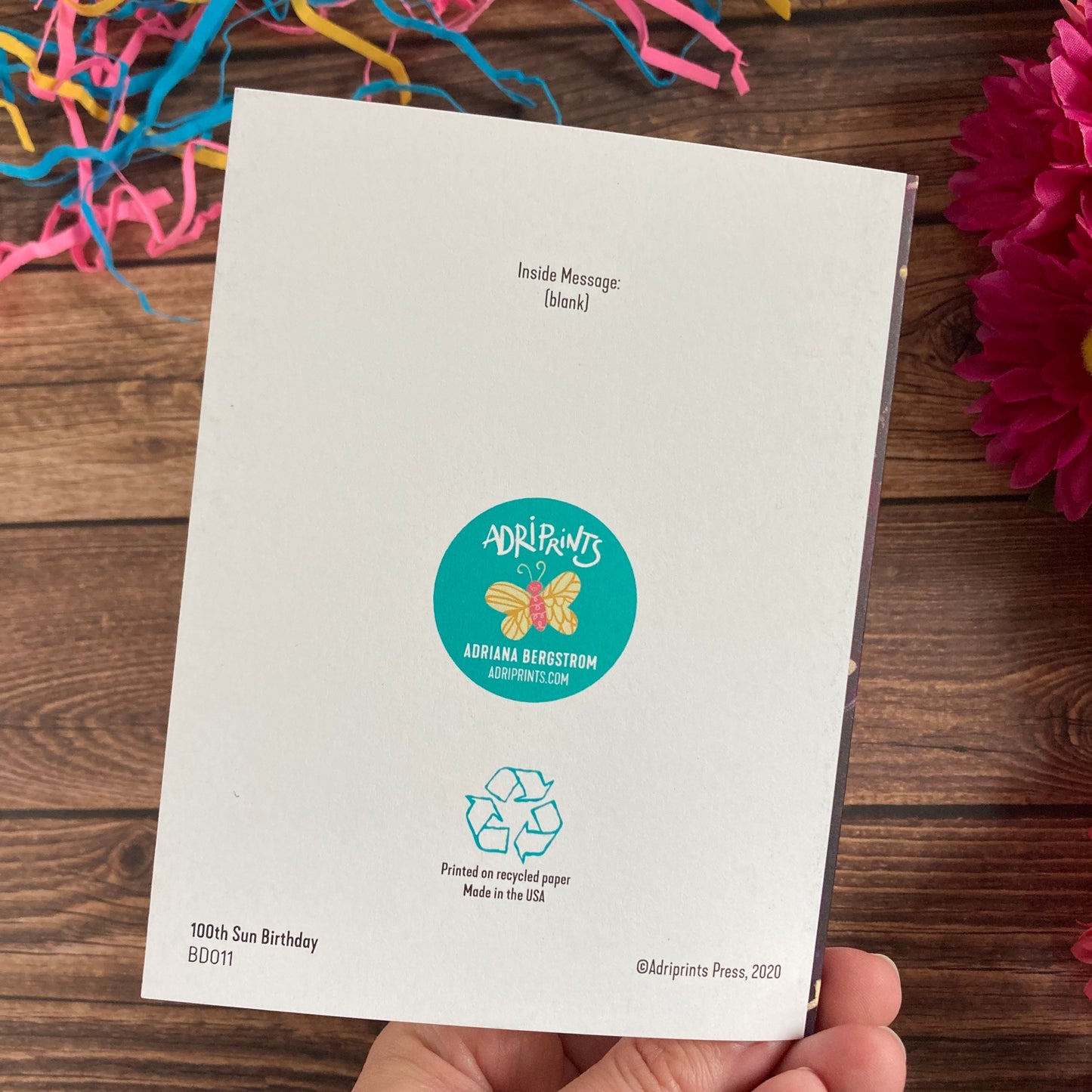 BIRTHDAY - 100th birthday card - featuring art by Adriana Bergstrom