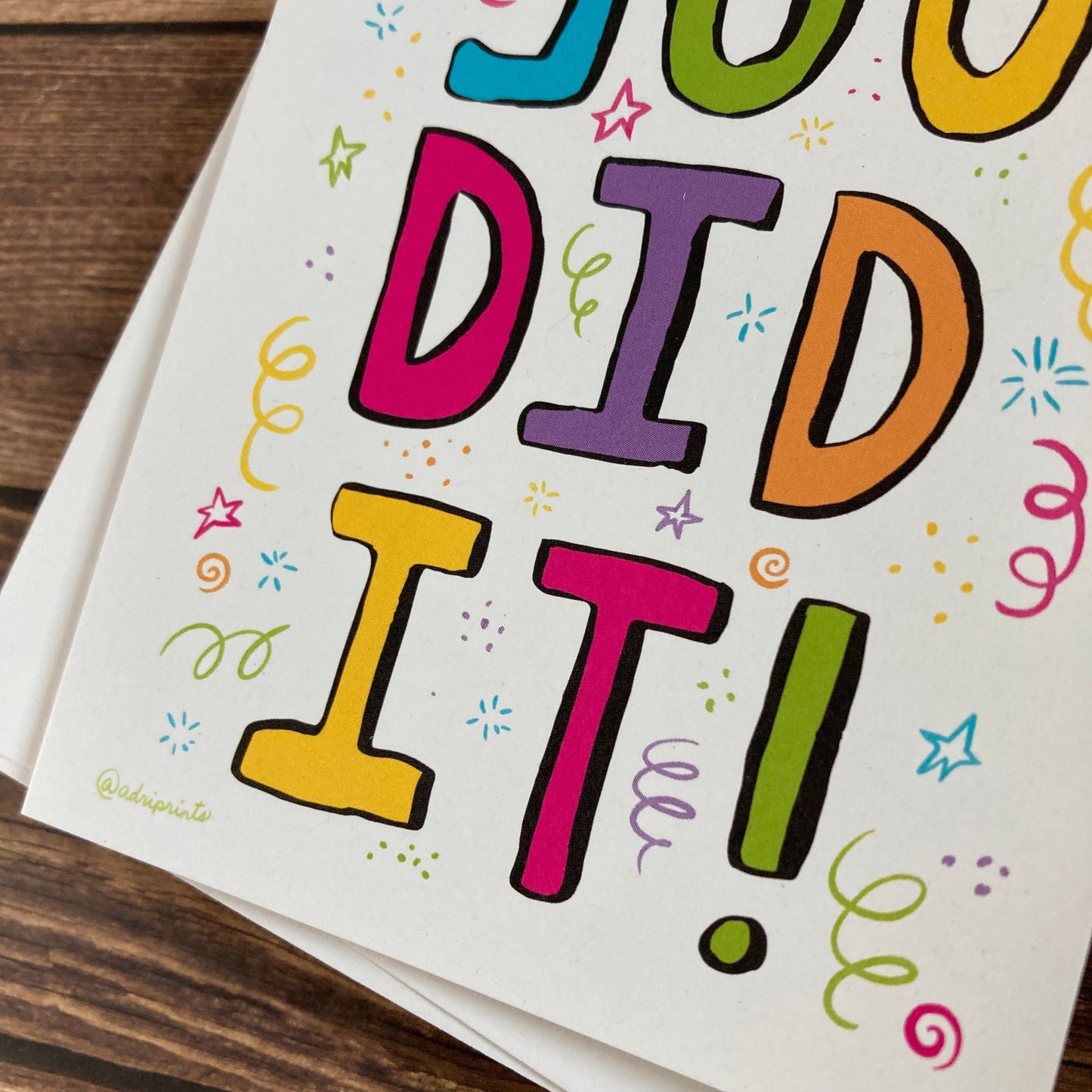 EVERYDAY - You Did It! Notecard - Happy Graduation, Congratulations, Accomplishment Notecard featuring Lettering by Adriana Bergstrom