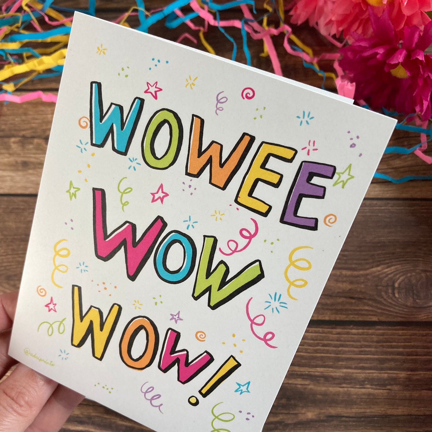 EVERYDAY - Wowee Wow Wow! - Notecard Well done, Celebrate, Nicely Done Accomplishments featuring Lettering by Adriana Bergstrom