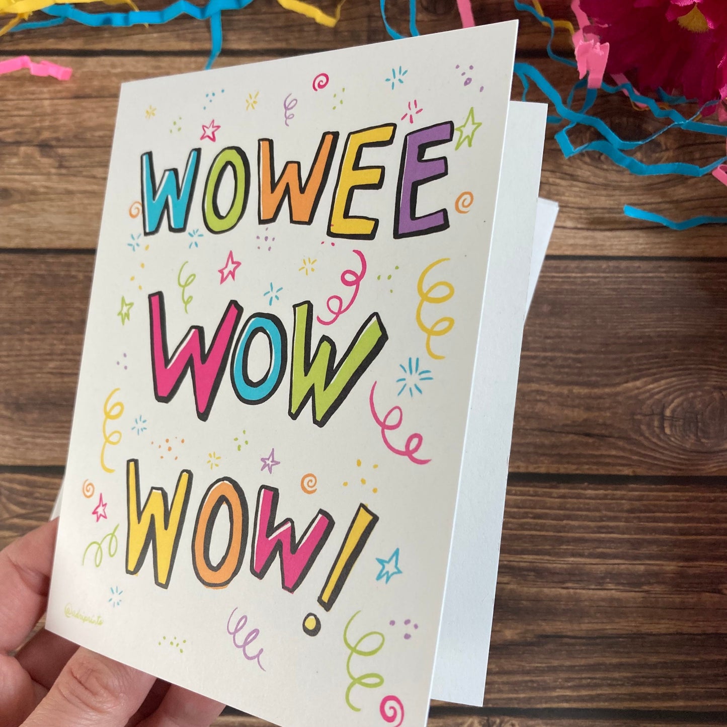 EVERYDAY - Wowee Wow Wow! - Notecard Well done, Celebrate, Nicely Done Accomplishments featuring Lettering by Adriana Bergstrom