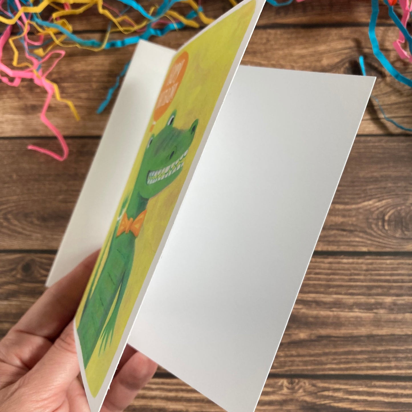 BIRTHDAY - Gator Crocodile Birthday Card, art by Adriana Bergstrom (Adriprints)