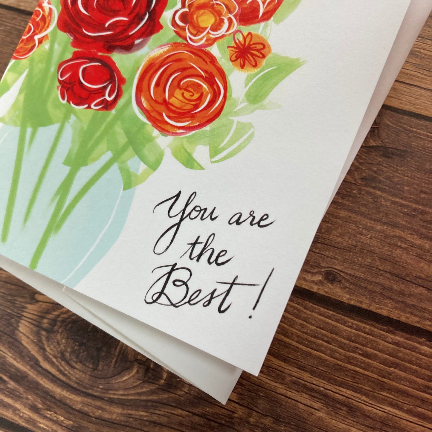 THANKS - You Are the Best - Greeting Card for Mom, Friend, Galentine, Eco-Friendly Notecards by Adriana Bergstrom (Adriprints)