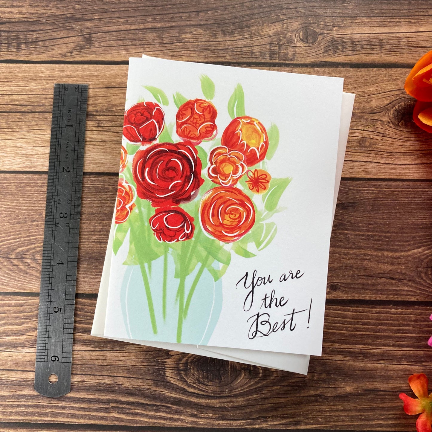 THANKS - You Are the Best - Greeting Card for Mom, Friend, Galentine, Eco-Friendly Notecards by Adriana Bergstrom (Adriprints)
