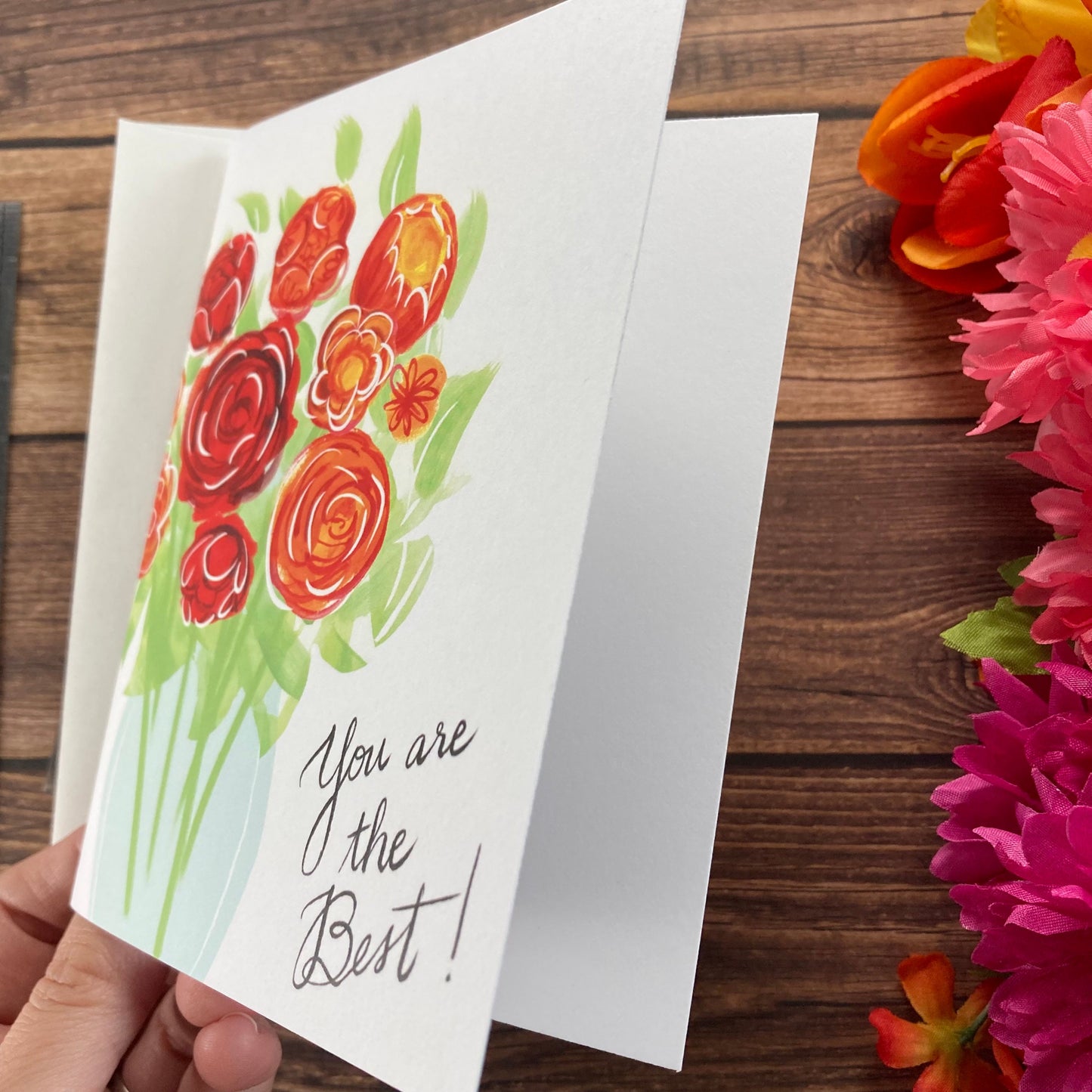 THANKS - You Are the Best - Greeting Card for Mom, Friend, Galentine, Eco-Friendly Notecards by Adriana Bergstrom (Adriprints)