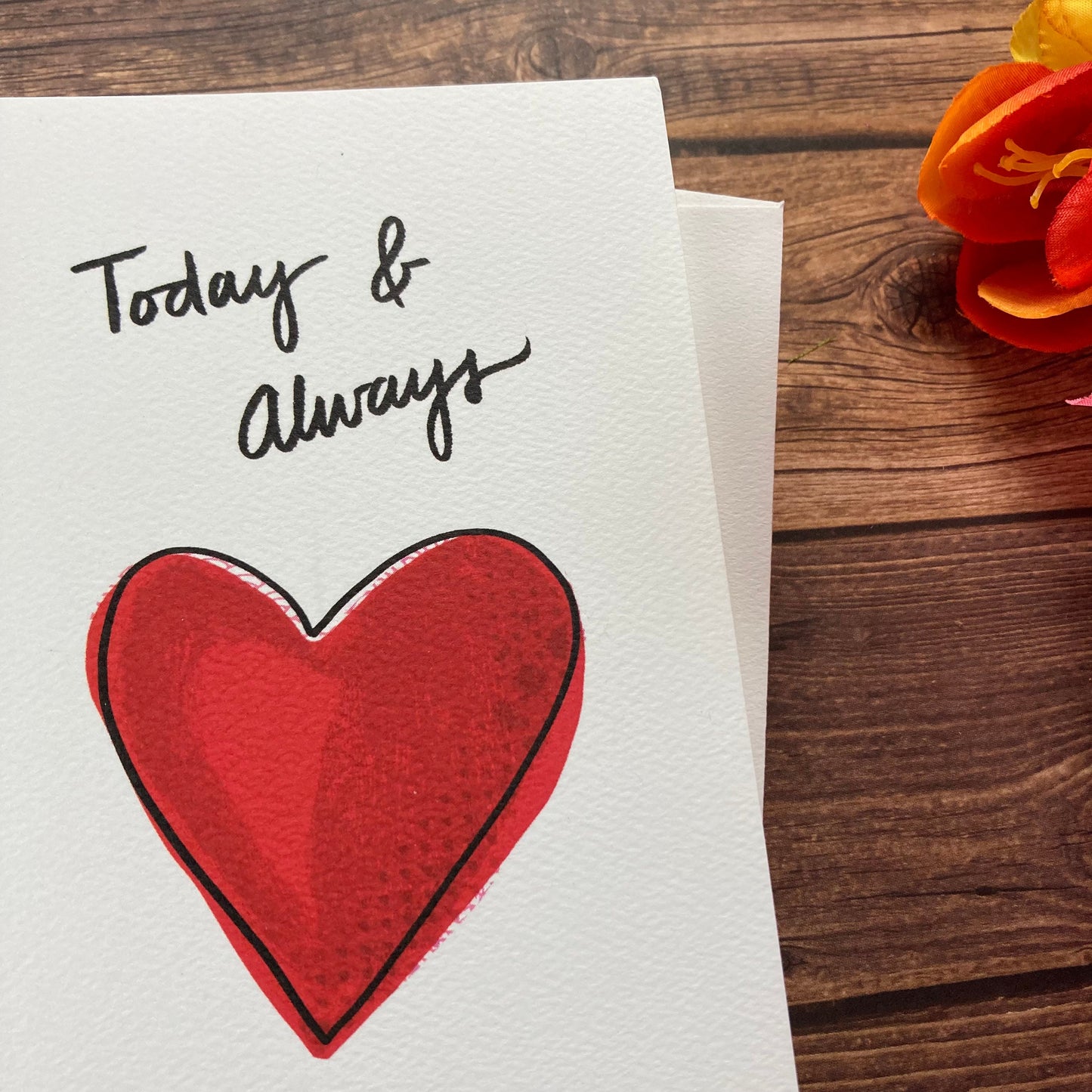 LOVE - Today & Always - Greeting Card for Anniversary, Valentine's Day, Eco-Friendly Notecards by Adriana Bergstrom (Adriprints)