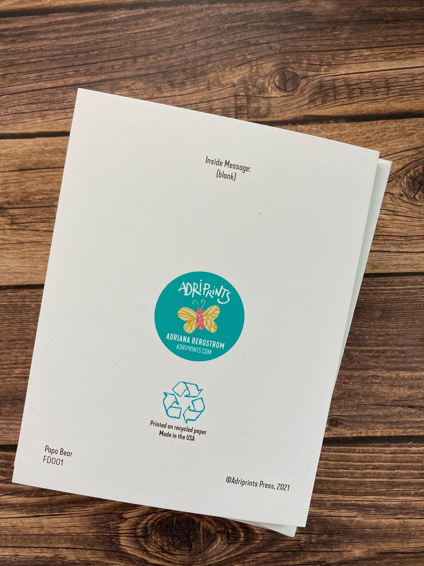 FATHER - Papa Bear - punny, cute Father's Day card for any dad