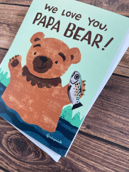 FATHER - Papa Bear - punny, cute Father's Day card for any dad