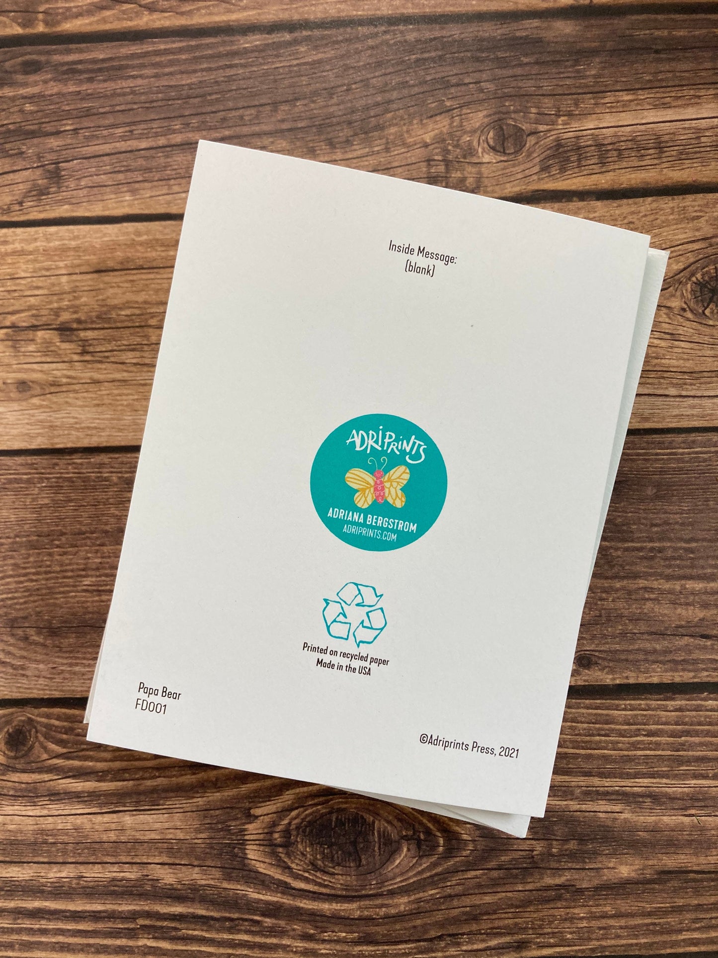 FATHER - Papa Bear - punny, cute Father's Day card for any dad