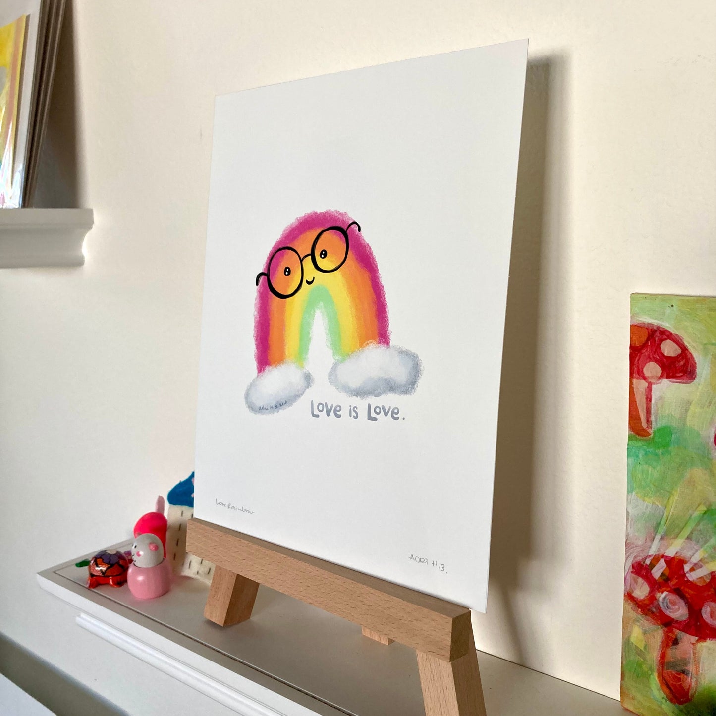 PRINT - Love is Love Rainbow Giclee ART PRINT in various sizes featuring original artwork by Adriana Bergstrom (Adriprints)