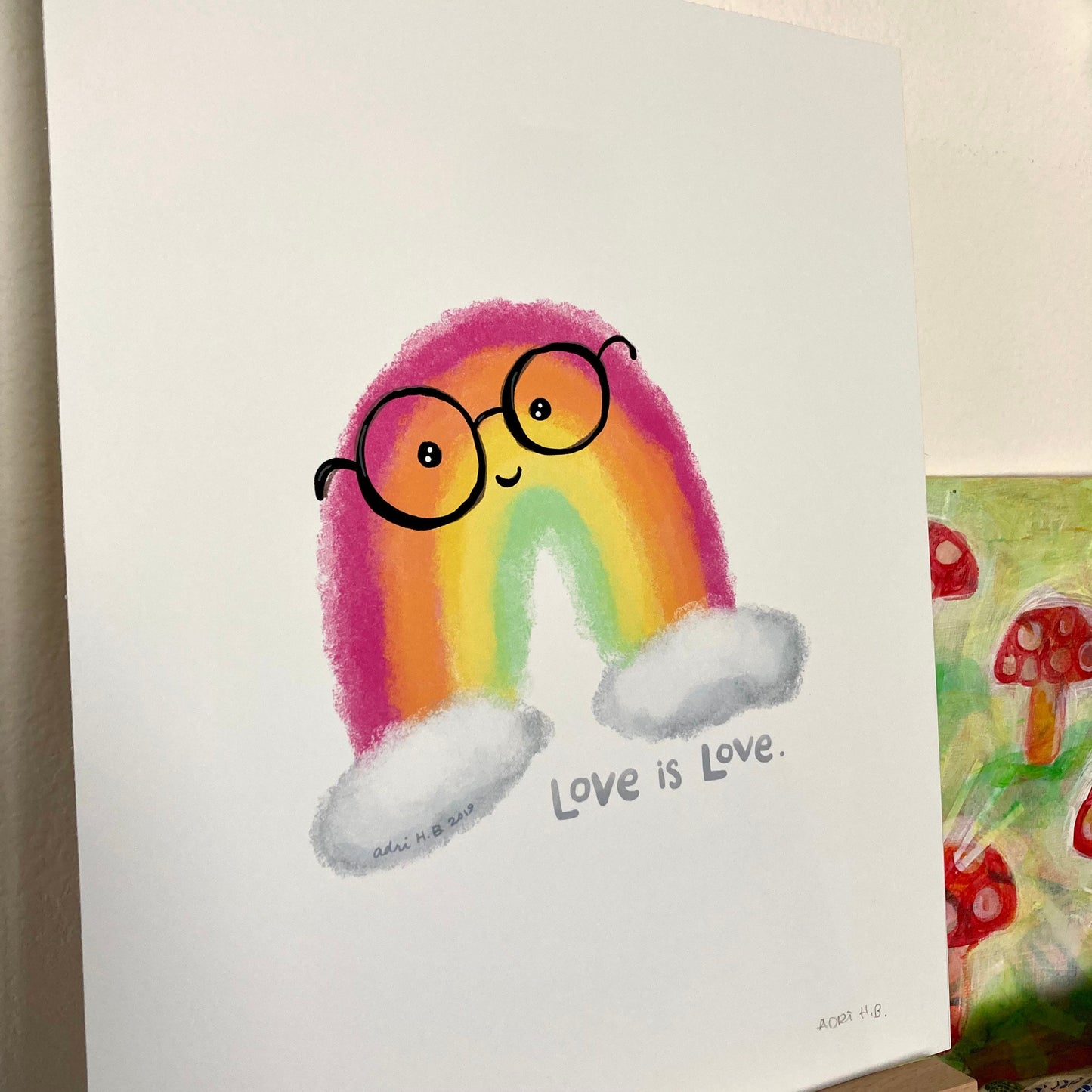 PRINT - Love is Love Rainbow Giclee ART PRINT in various sizes featuring original artwork by Adriana Bergstrom (Adriprints)