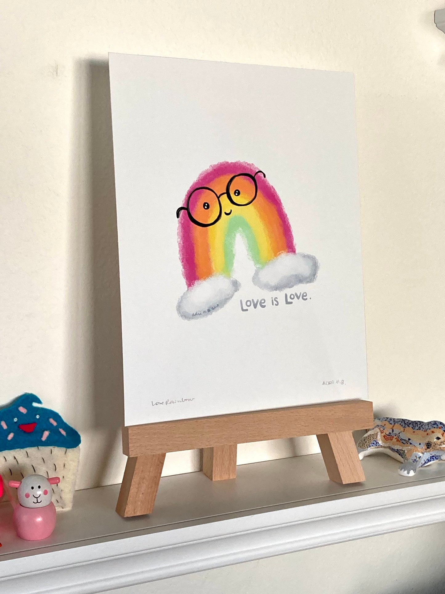 PRINT - Love is Love Rainbow Giclee ART PRINT in various sizes featuring original artwork by Adriana Bergstrom (Adriprints)