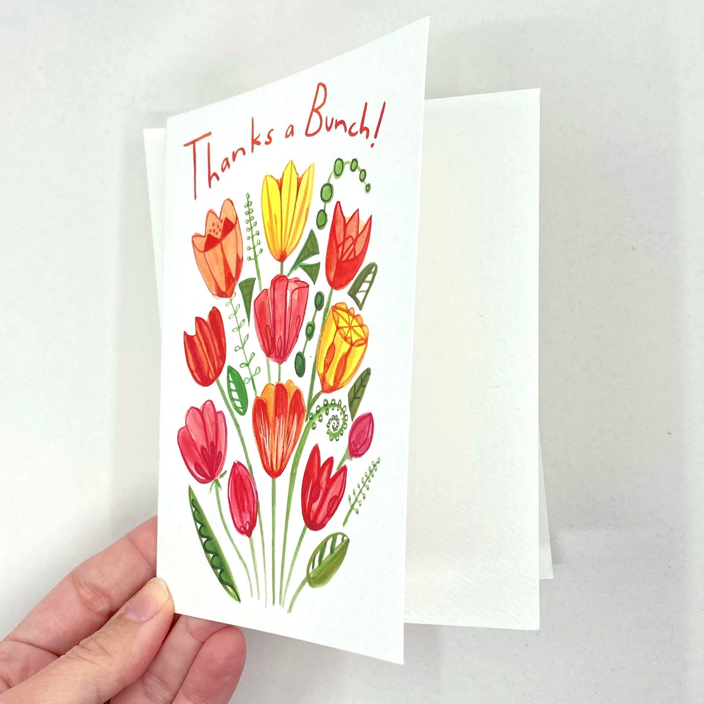 THANKS - Thanks a Bunch - Appreciation, thanks, teacher, coworker, bouquet, friend, art by Adriana Bergstrom (Adriprints)