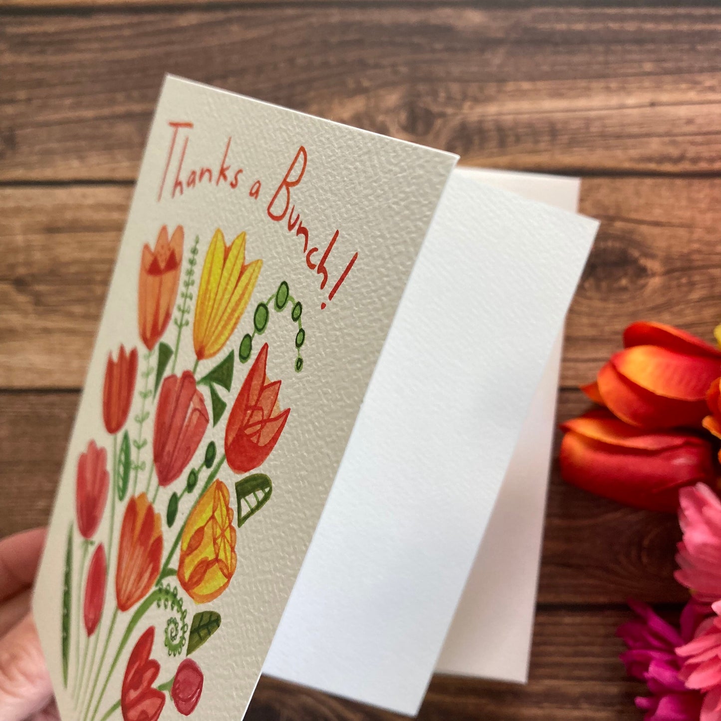 THANKS - Thanks a Bunch - Appreciation, thanks, teacher, coworker, bouquet, friend, art by Adriana Bergstrom (Adriprints)