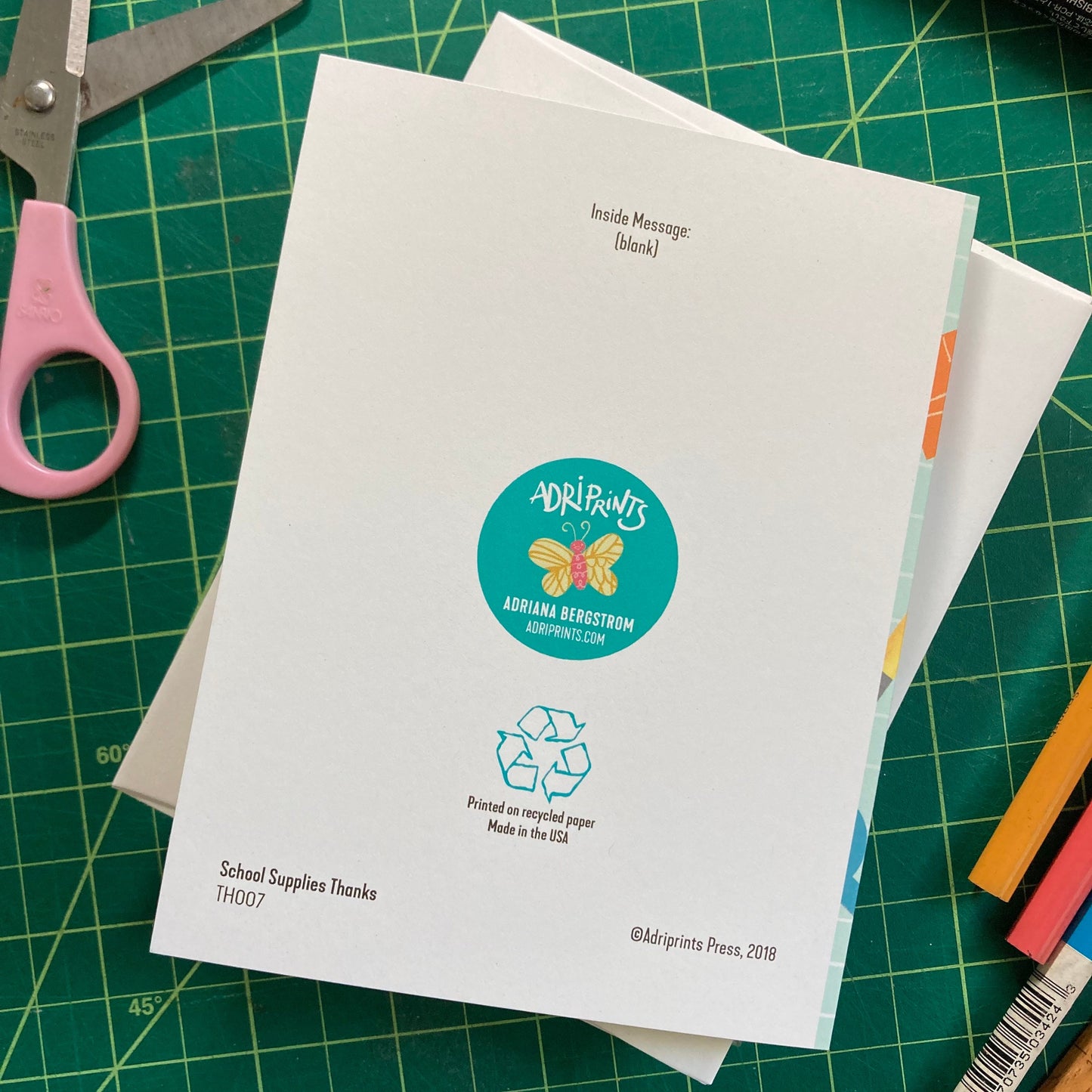 THANKS - Thanks Teacher School Supplies - Appreciation, educator, professor, special education, art by Adriana Bergstrom (Adriprints)