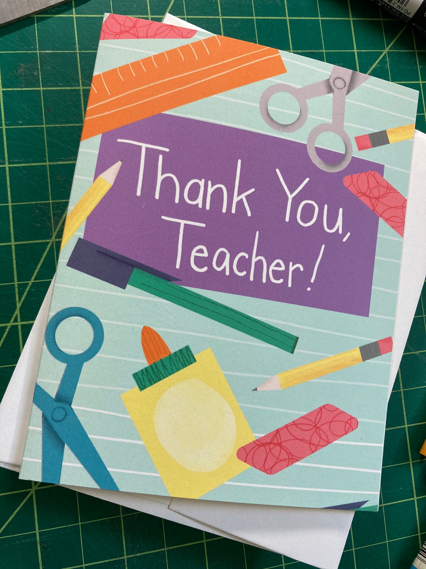 THANKS - Thanks Teacher School Supplies - Appreciation, educator, professor, special education, art by Adriana Bergstrom (Adriprints)