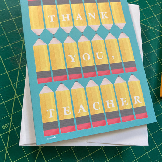 THANKS - Thanks Teacher Pencils - Appreciation, educator, professor, special education, art by Adriana Bergstrom (Adriprints)