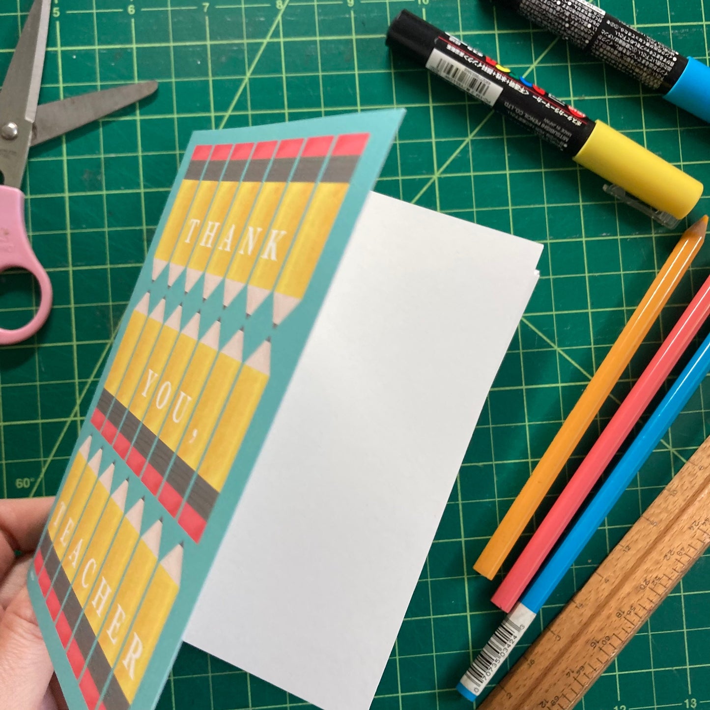 THANKS - Thanks Teacher Pencils - Appreciation, educator, professor, special education, art by Adriana Bergstrom (Adriprints)