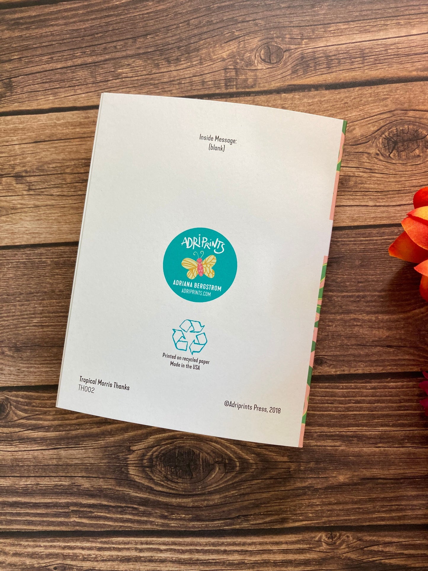 THANKS - Pink and Aqua Florals - bouquet, flowers, anytime appreciation, Eco-Friendly Notecards by Adriana Bergstrom (Adriprints)