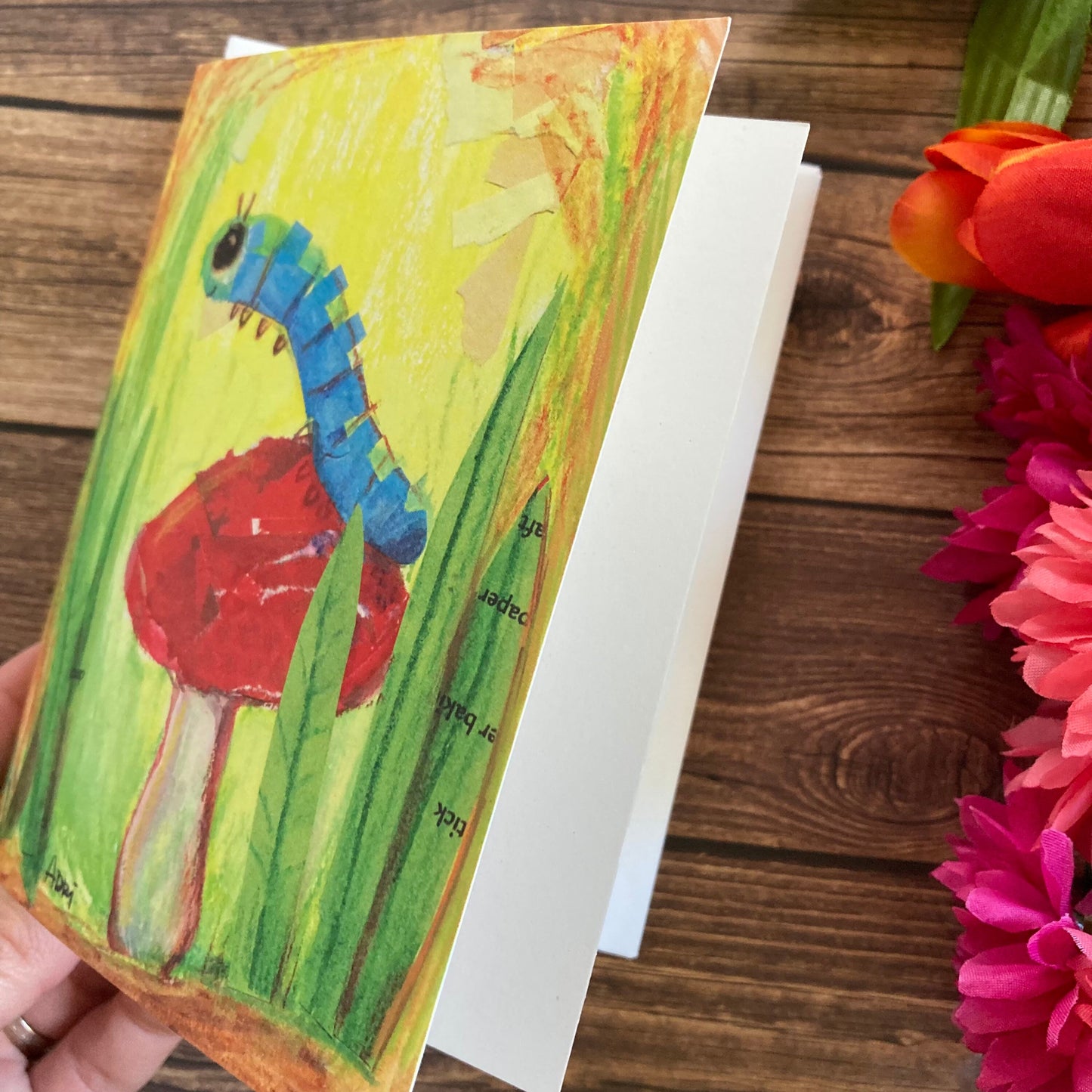 EVERYDAY - Blue Caterpillar - Notecard featuring Art by Adriana Bergstrom