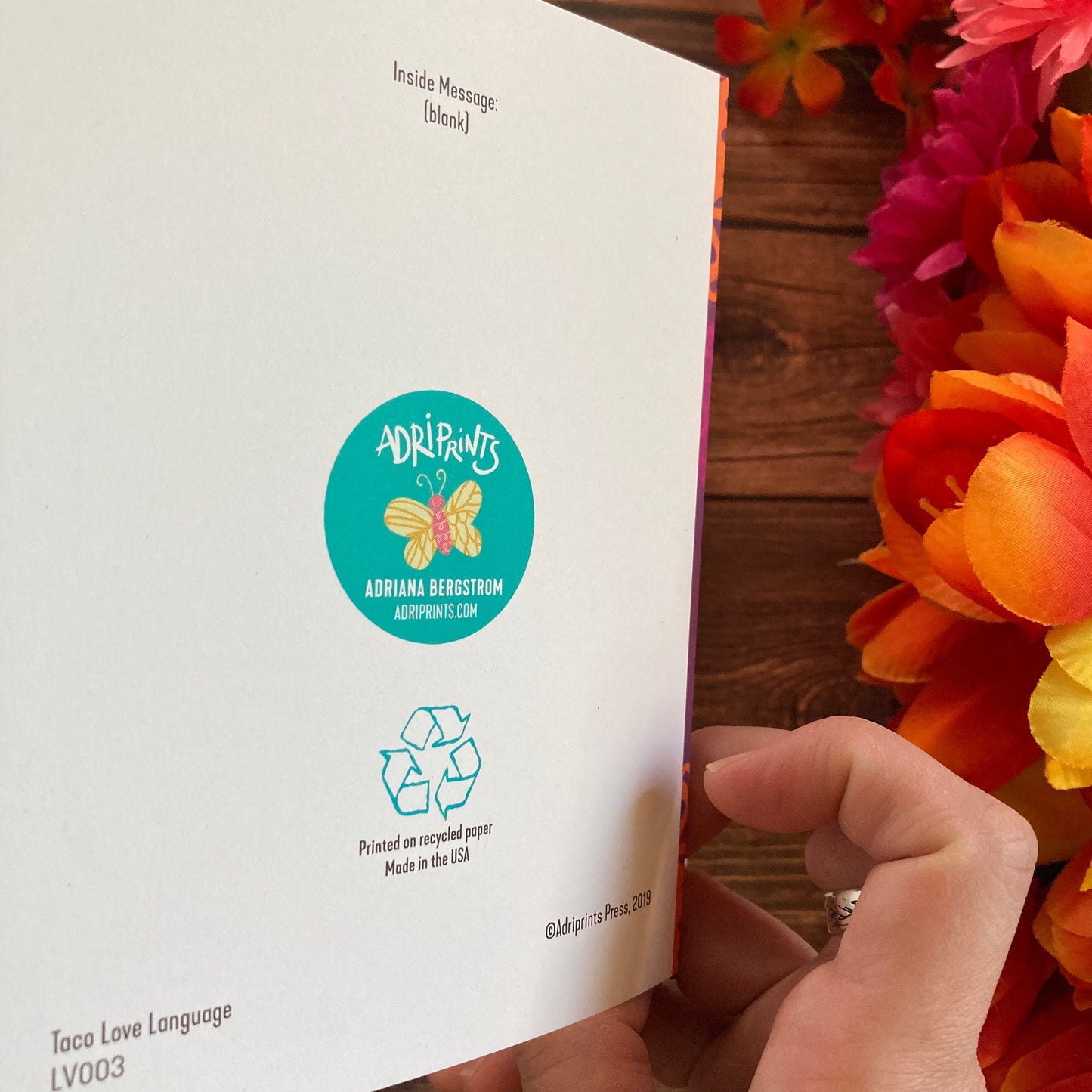 LOVE - Tacos Love Language - Eco-Friendly Notecards for Anniversary, Valentine's Day by Adriana Bergstrom (Adriprints)