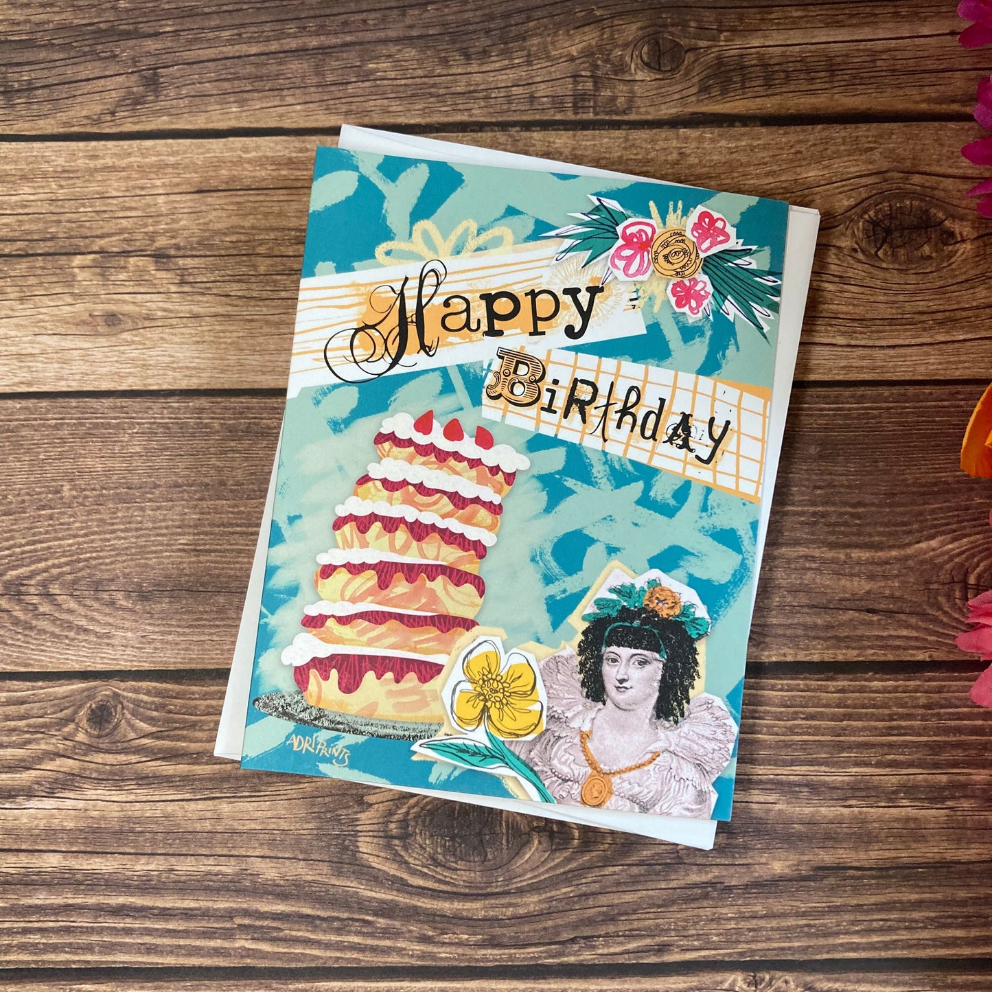 BIRTHDAY - Fabulous Lady birthday card - featuring collage art by Adriana Bergstrom