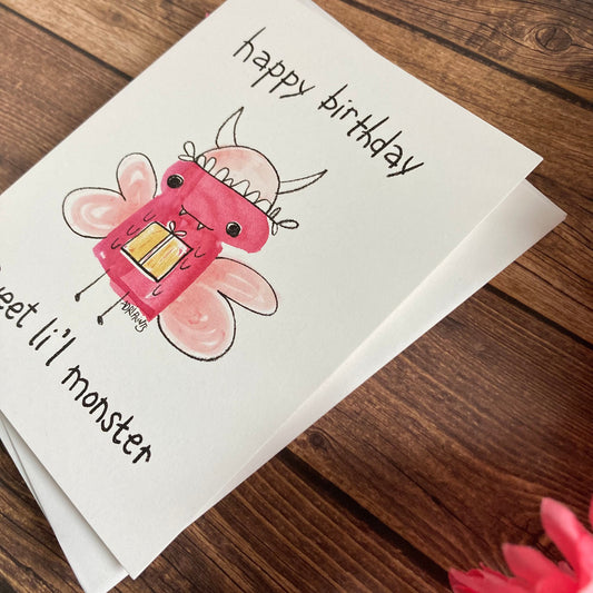 BIRTHDAY - Sweet Monster Bug birthday card - featuring art by Adriana Bergstrom