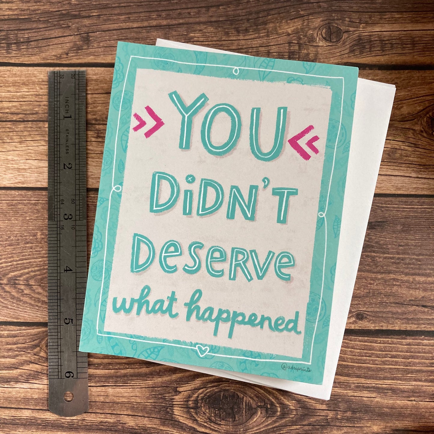 SYMPATHY - You Did Not Deserve - condolence, apology, sympathy, loss, illness, pain, Eco-Friendly Notecards by Adriana Bergstrom