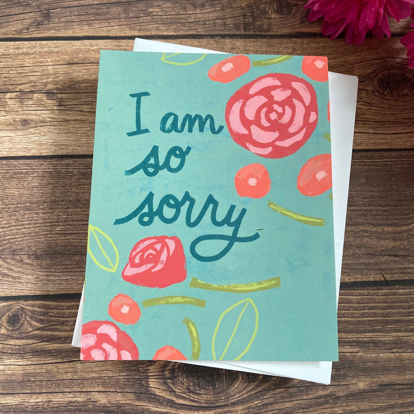 SYMPATHY - I Am So Sorry - condolence, apology, regret, grief, loss, mourning card, Eco-Friendly Notecards by Adriana Bergstrom (Adriprints)