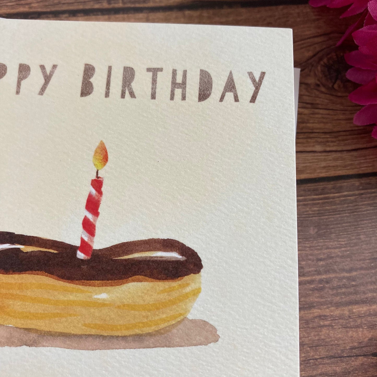 BIRTHDAY - Petit Fours Chocolate Eclair Birthday card - watercolor art by Adriana Bergstrom