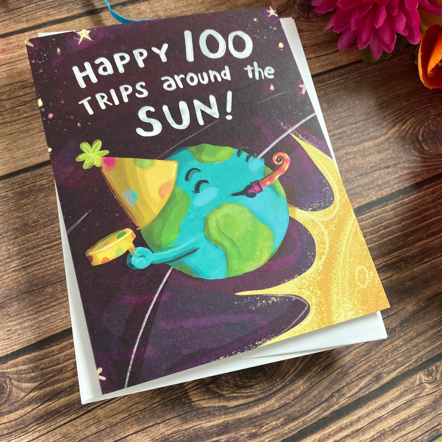 BIRTHDAY - 100th birthday card - featuring art by Adriana Bergstrom