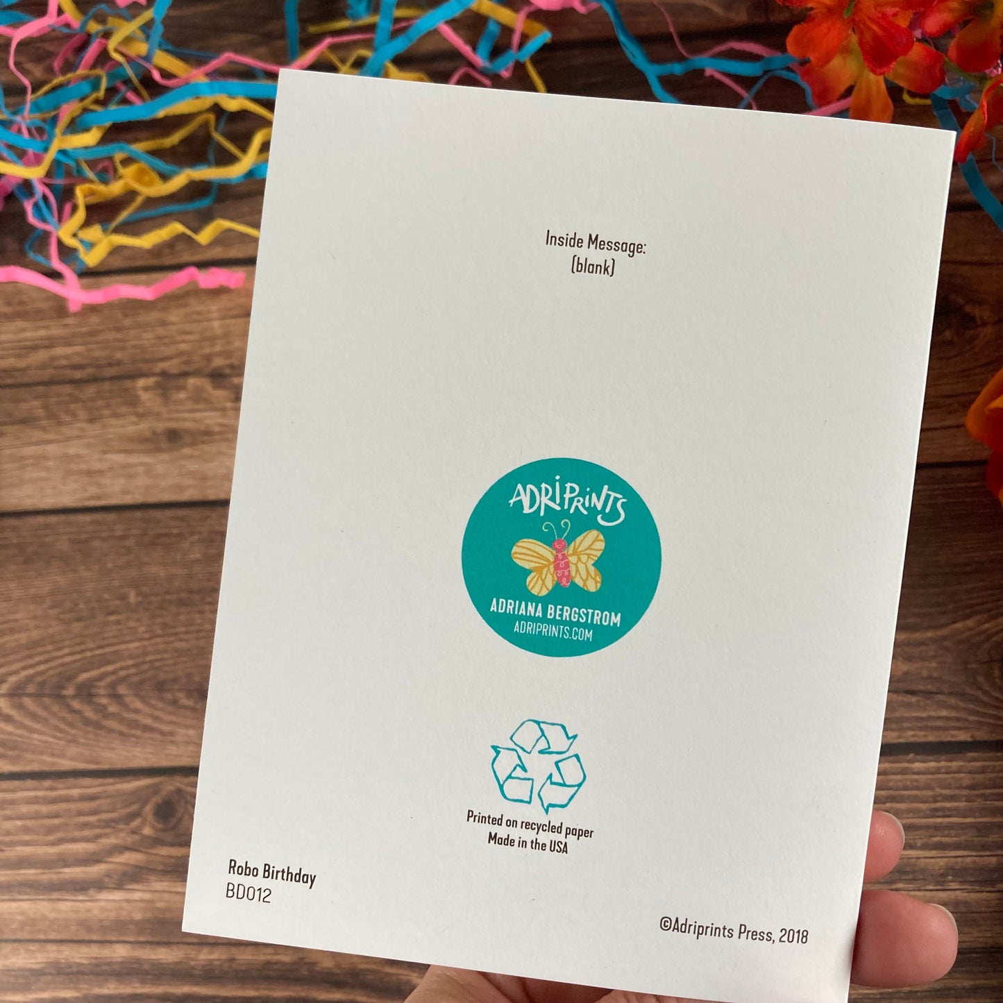 BIRTHDAY - Robot Birthday Binary - card featuring art by Adriana Bergstrom, Adriprints