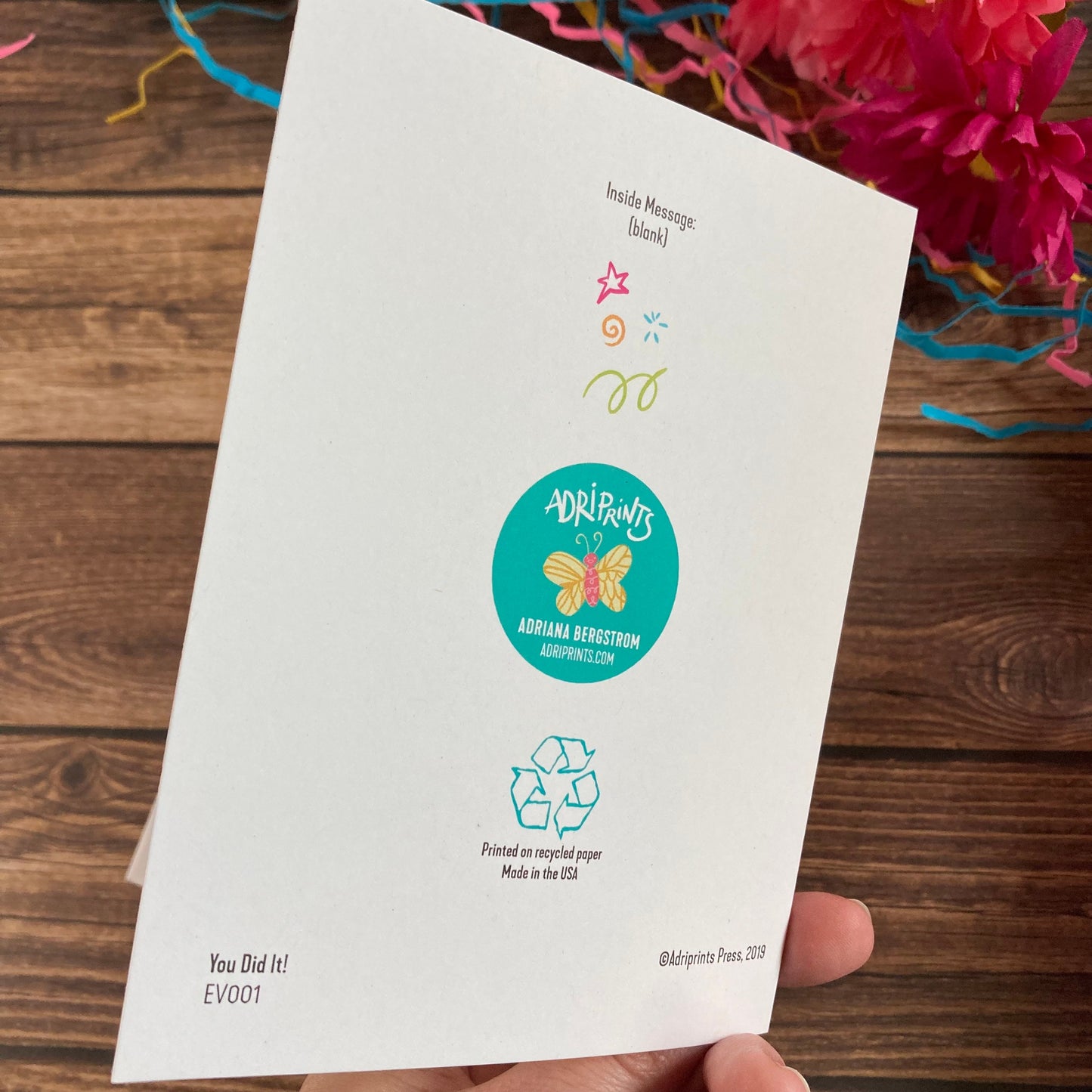 EVERYDAY - You Did It! Notecard - Happy Graduation, Congratulations, Accomplishment Notecard featuring Lettering by Adriana Bergstrom