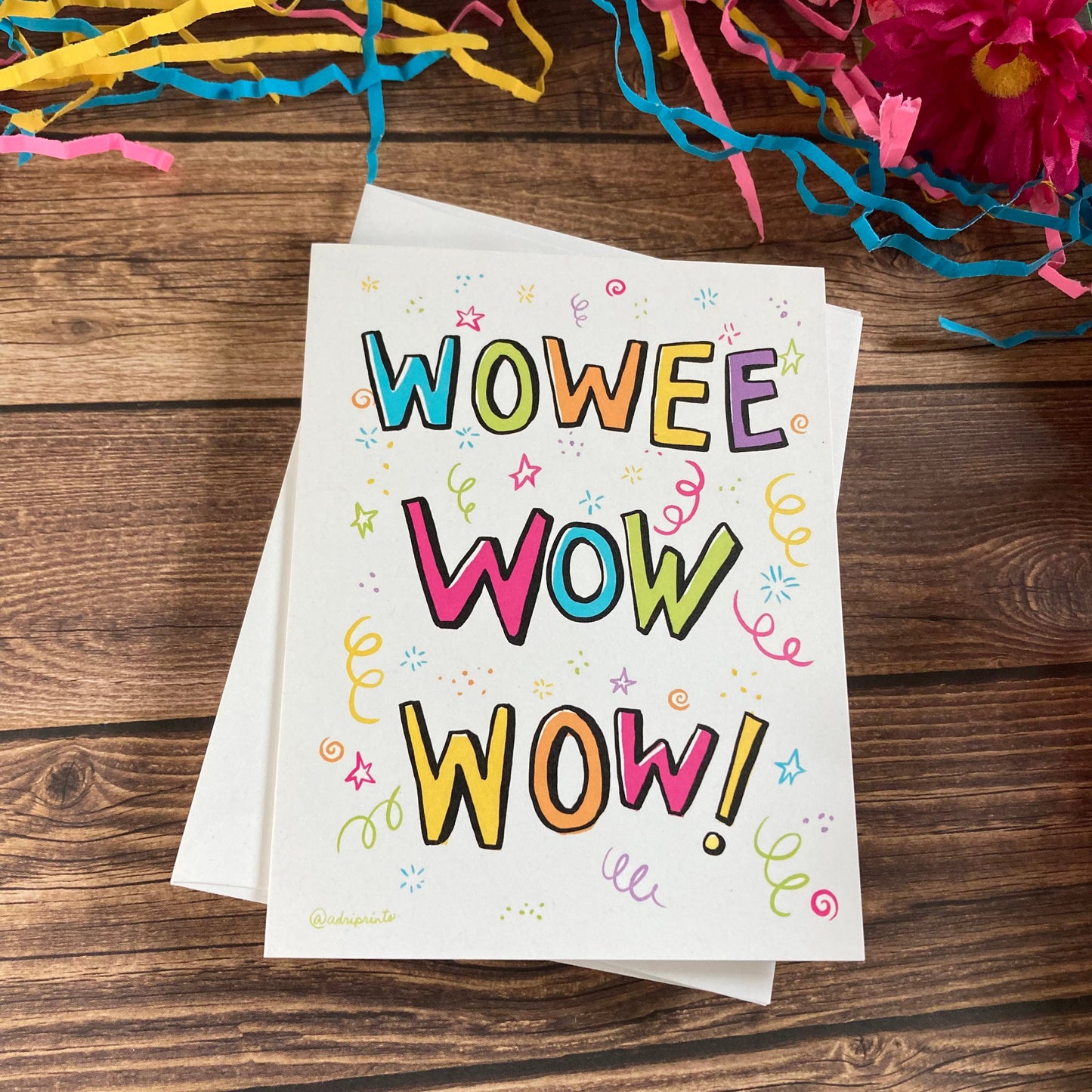 EVERYDAY - Wowee Wow Wow! - Notecard Well done, Celebrate, Nicely Done Accomplishments featuring Lettering by Adriana Bergstrom