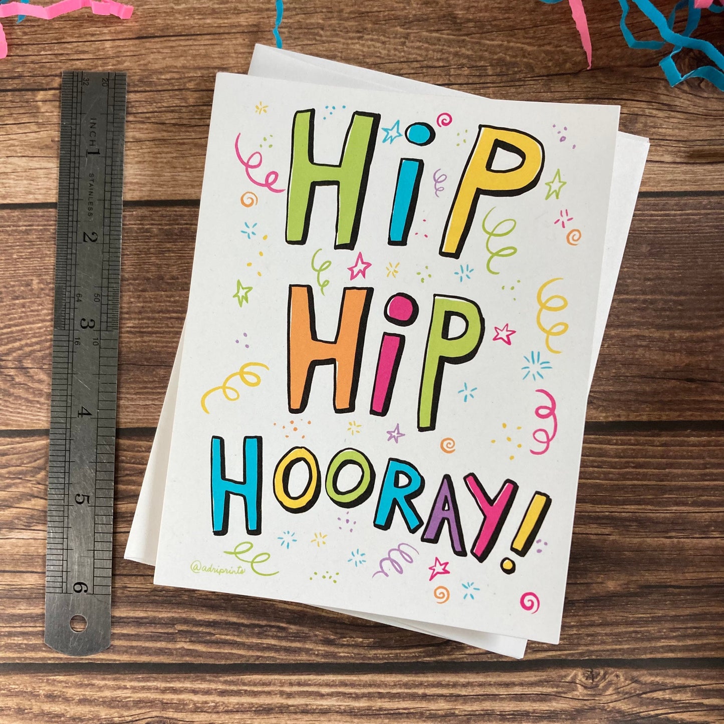 EVERYDAY - Hip Hip Hooray! - Happy Graduation, Celebrate, Accomplishment Card featuring Lettering by Adriana Bergstrom