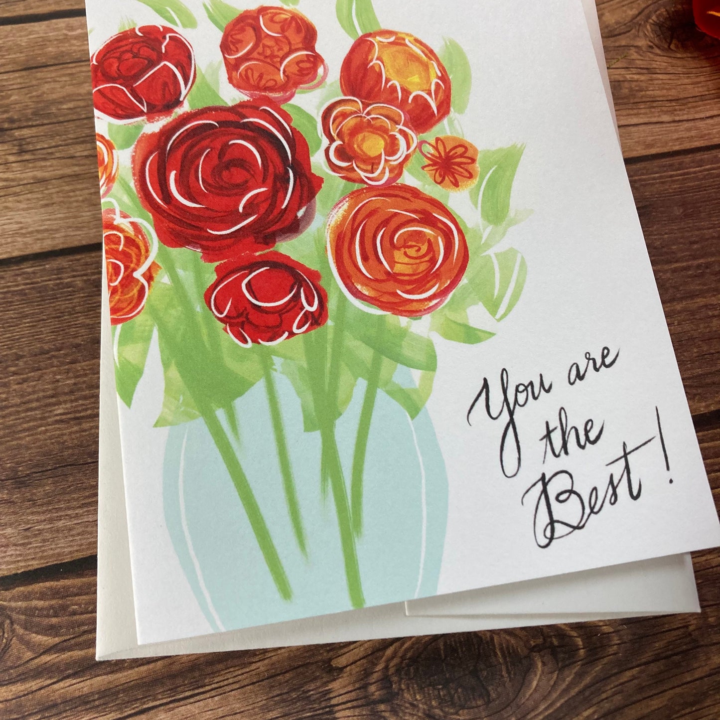 THANKS - You Are the Best - Greeting Card for Mom, Friend, Galentine, Eco-Friendly Notecards by Adriana Bergstrom (Adriprints)