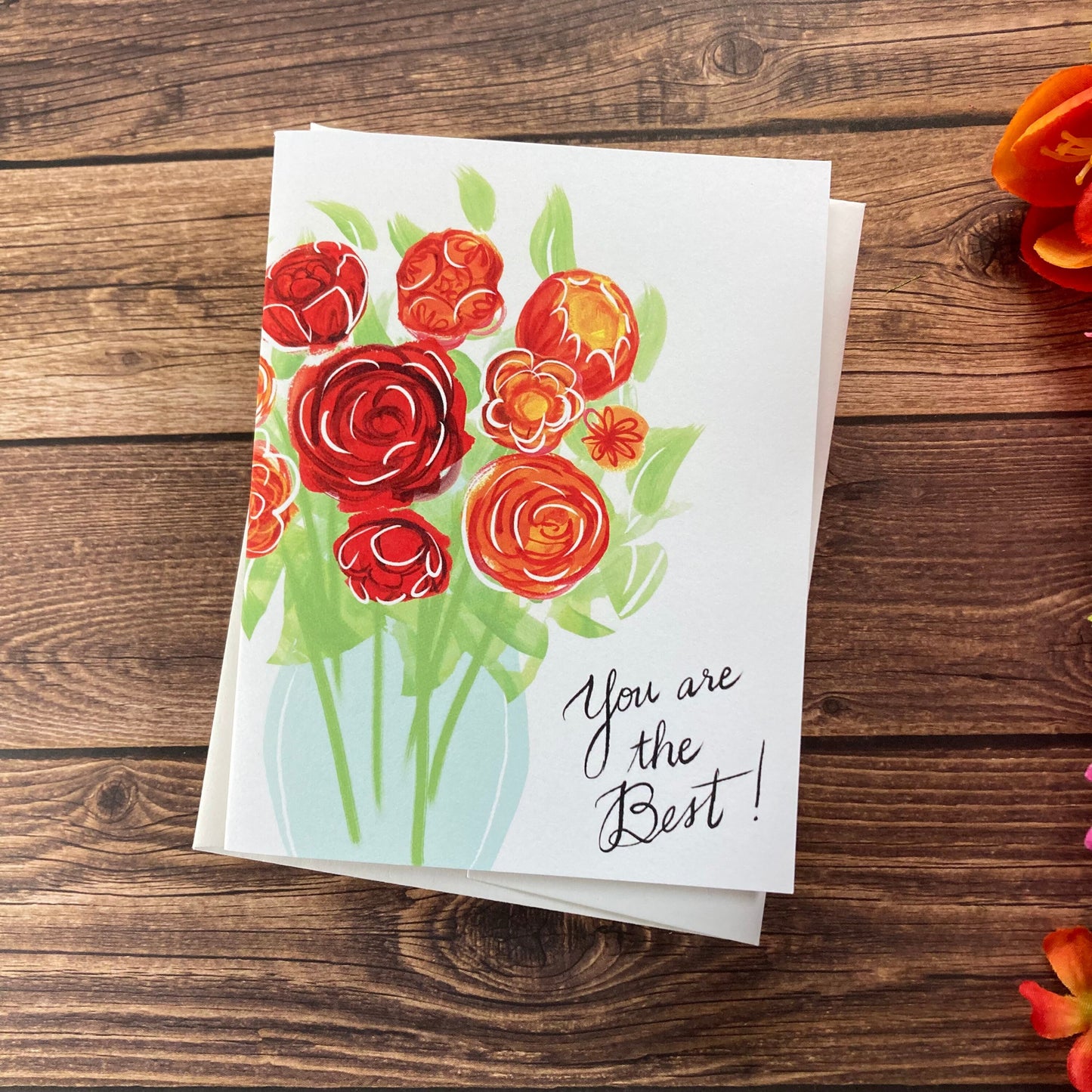 THANKS - You Are the Best - Greeting Card for Mom, Friend, Galentine, Eco-Friendly Notecards by Adriana Bergstrom (Adriprints)