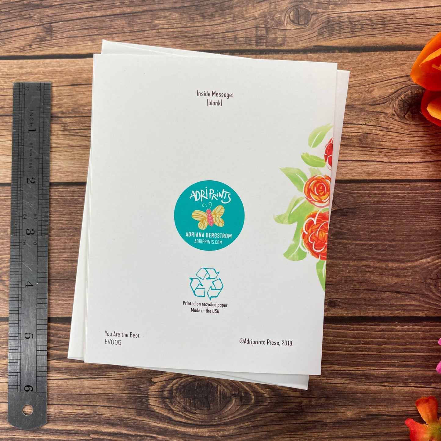 THANKS - You Are the Best - Greeting Card for Mom, Friend, Galentine, Eco-Friendly Notecards by Adriana Bergstrom (Adriprints)