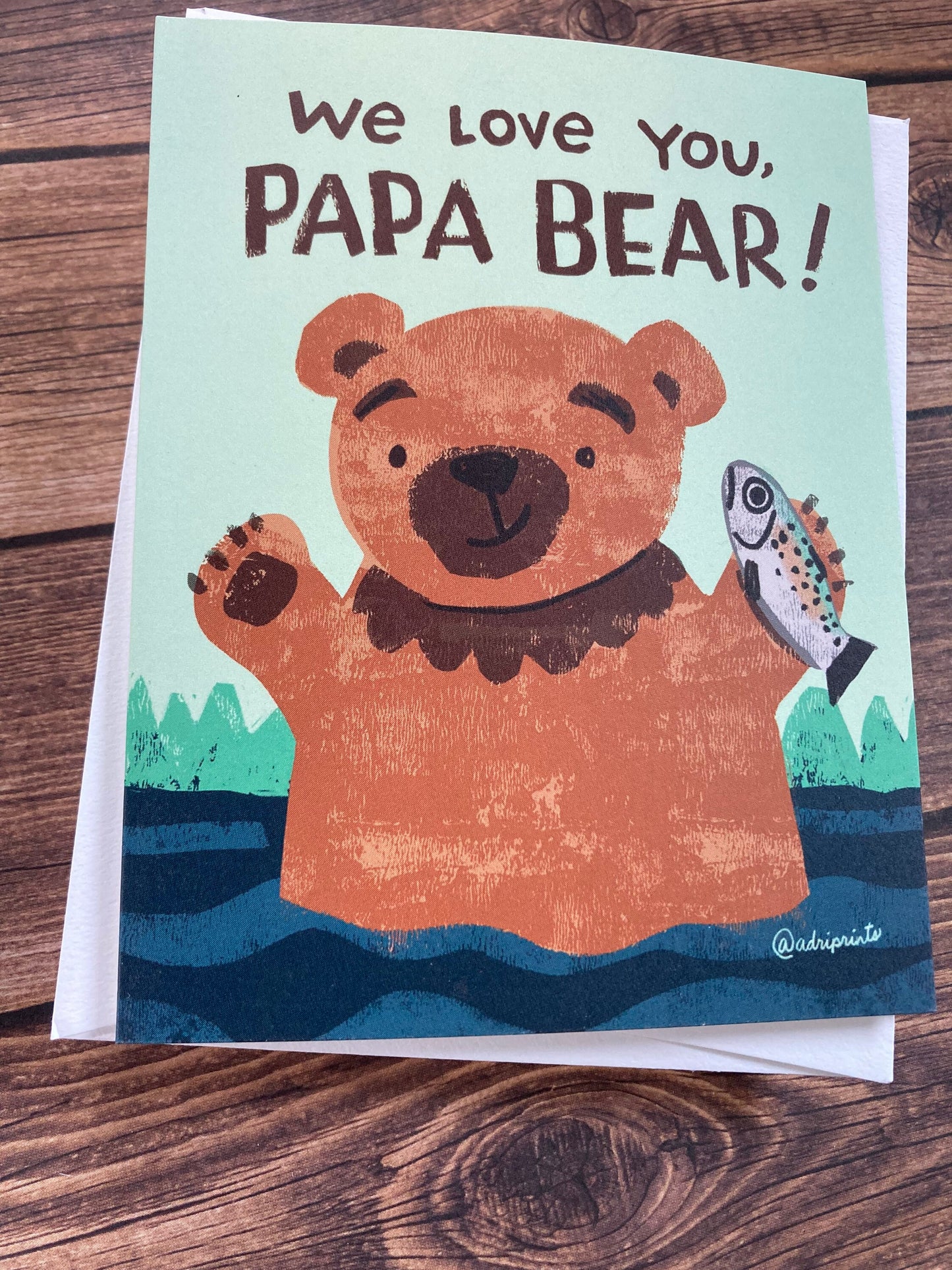 FATHER - Papa Bear - punny, cute Father's Day card for any dad