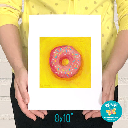 PRINT - Pink Donut with Sprinkles by Adriana Bergstrom