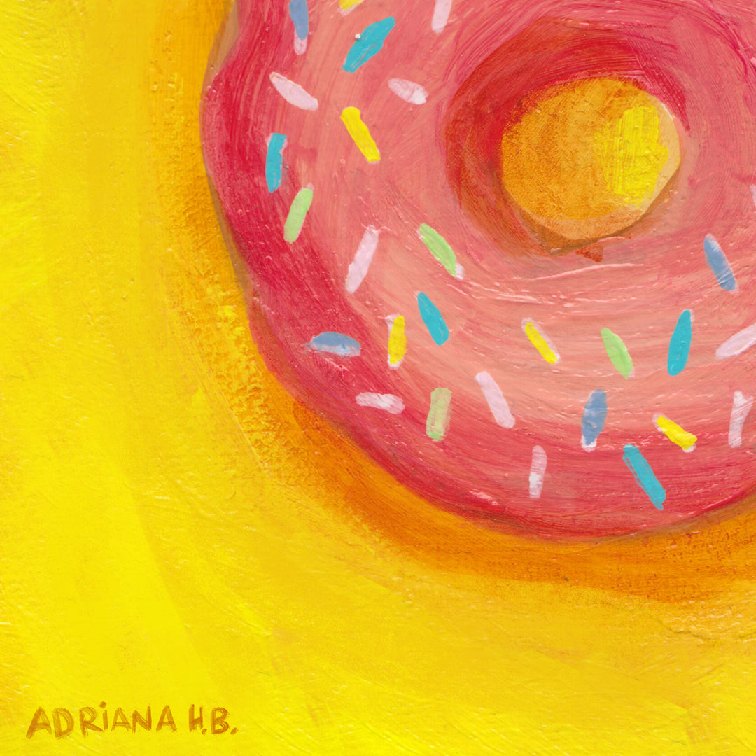 PRINT - Pink Donut with Sprinkles by Adriana Bergstrom