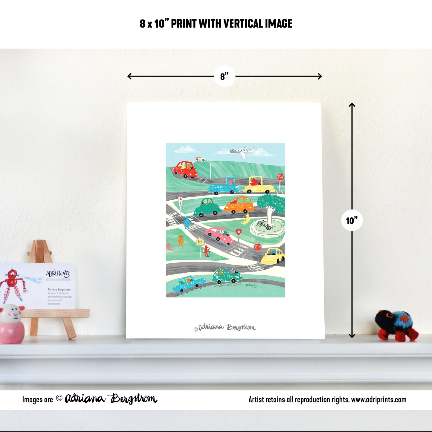 ART PRINT - Cars in Town print by Adriana Bergstrom (Adriprints)