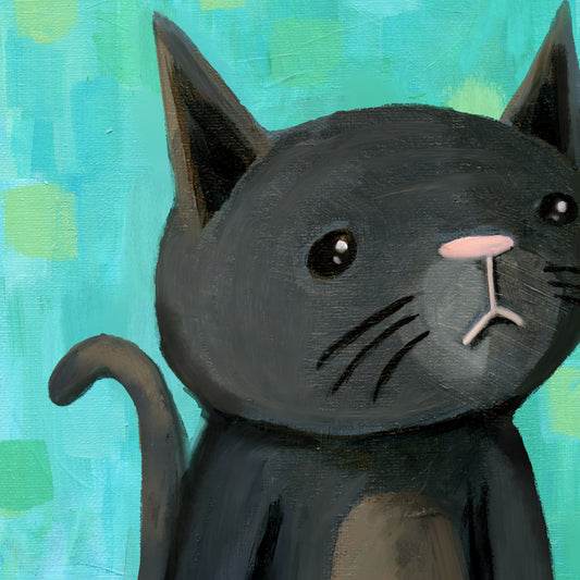 ART PRINT - Wistful Grey Cat art by Adriana Bergstrom (Adriprints)